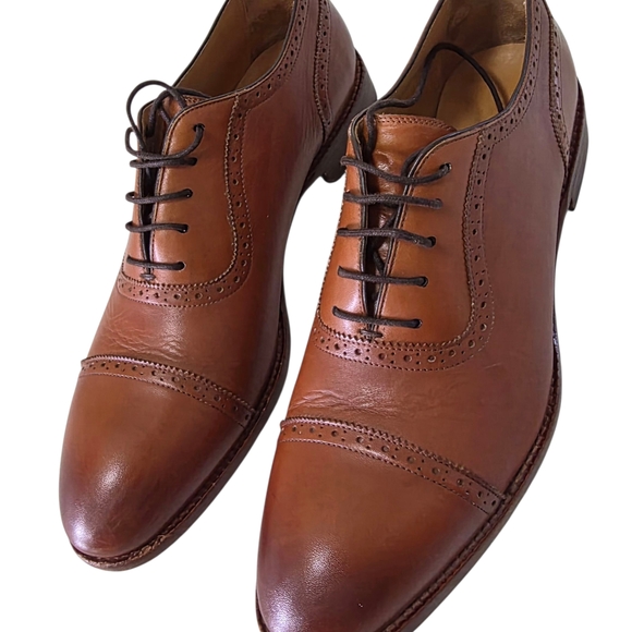 BECKETT SIMONON MENS DURANT CAP TOE OXFORD 10.5 BROWN ALL LEATHER - Picture 1 of 9
